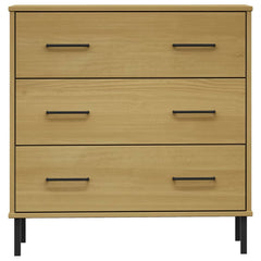 Sideboard with 3 Drawers 77x40x79,5 cm Solid Wood "OSLO Brown