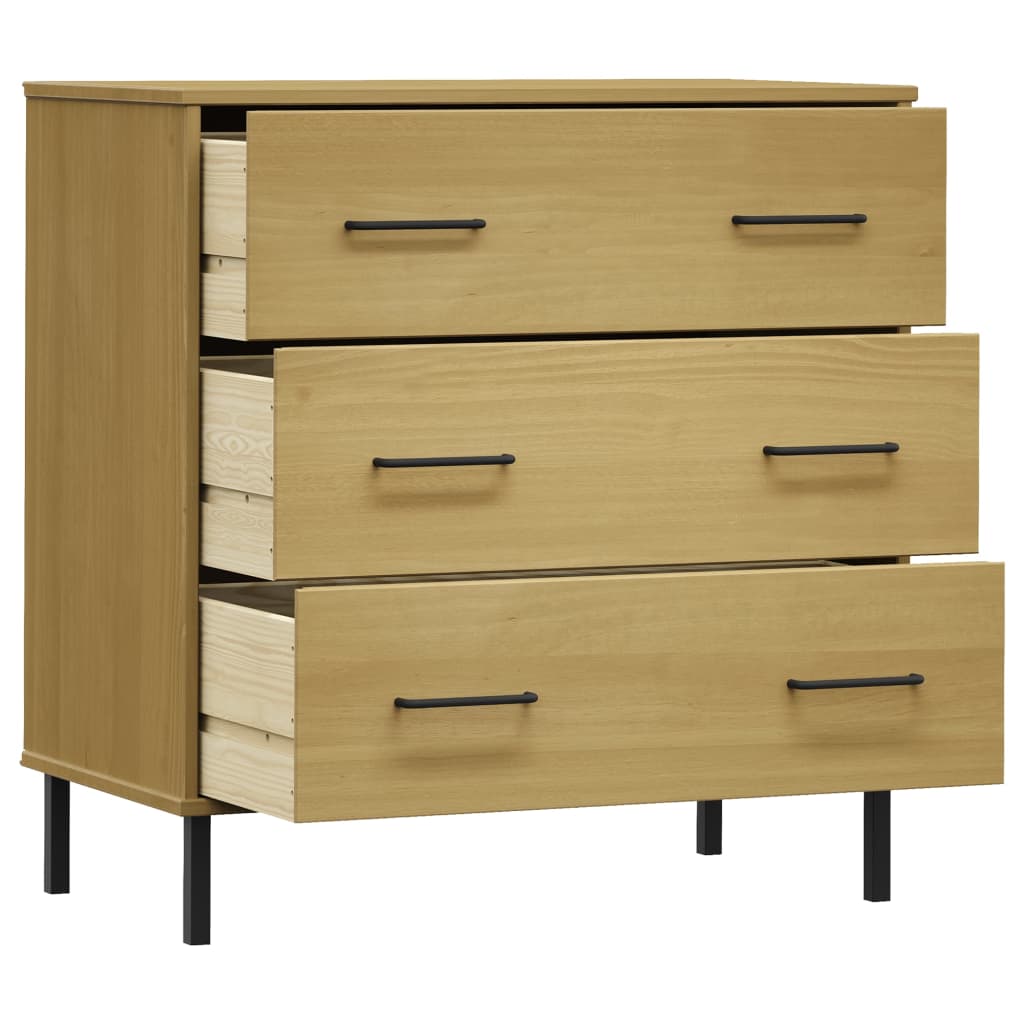 Sideboard with 3 Drawers 77x40x79,5 cm Solid Wood "OSLO Brown