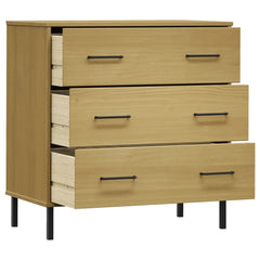 Sideboard with 3 Drawers 77x40x79,5 cm Solid Wood "OSLO Brown
