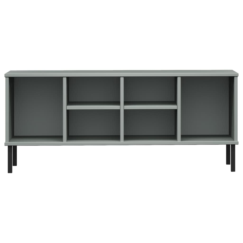 vidaXL Shoe Rack with Metal Legs Grey 106x35x45 cm Solid Wood OSLO 4