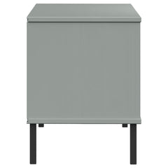 vidaXL Shoe Rack with Metal Legs Grey 106x35x45 cm Solid Wood OSLO 5