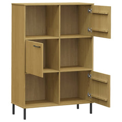 Bookcase with Metal Legs 90x35x128,5 cm Solid Wood "OSLO Brown