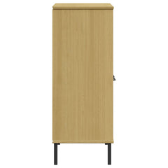 vidaXL Bookcase with Metal Legs Brown 90x35x90.5 cm Solid Wood OSLO 6