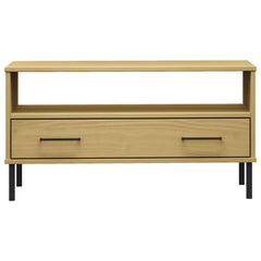 vidaXL Coffee Table with Metal Legs Brown 85x50x45cm Solid Wood OSLO 4