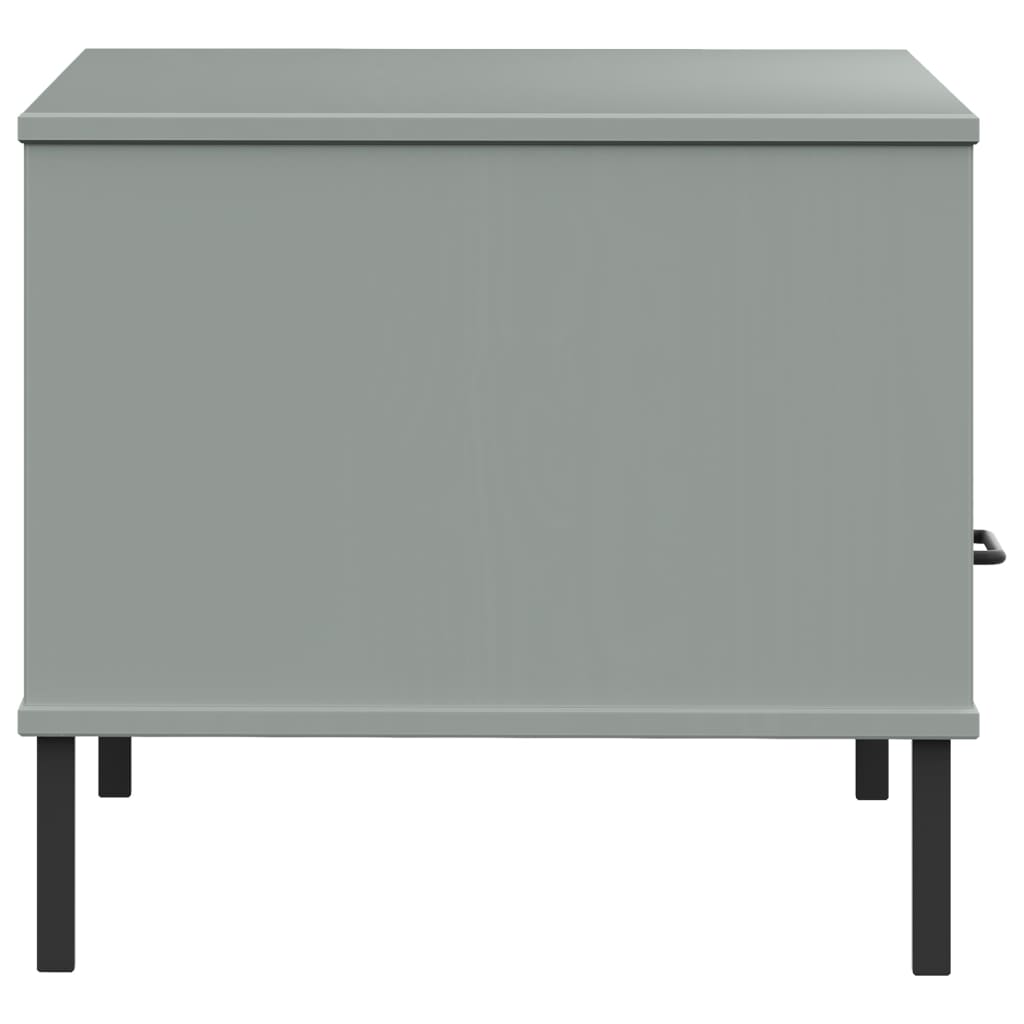 vidaXL Coffee Table with Metal Legs Grey 85x50x45 cm Solid Wood OSLO 6