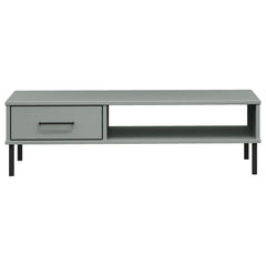vidaXL Coffee Table with Metal Legs Grey Solid Wood Pine OSLO 4