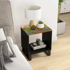 vidaXL Coffee Table 40x31x46 cm Solid Wood Reclaimed&Engineered Wood 1
