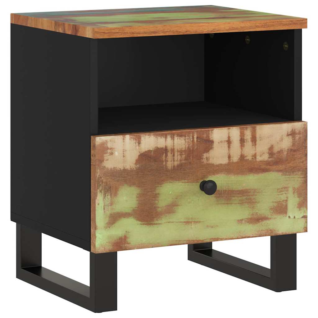 vidaXL Bedside Cabinet Solid Wood Reclaimed&Engineered Wood 2
