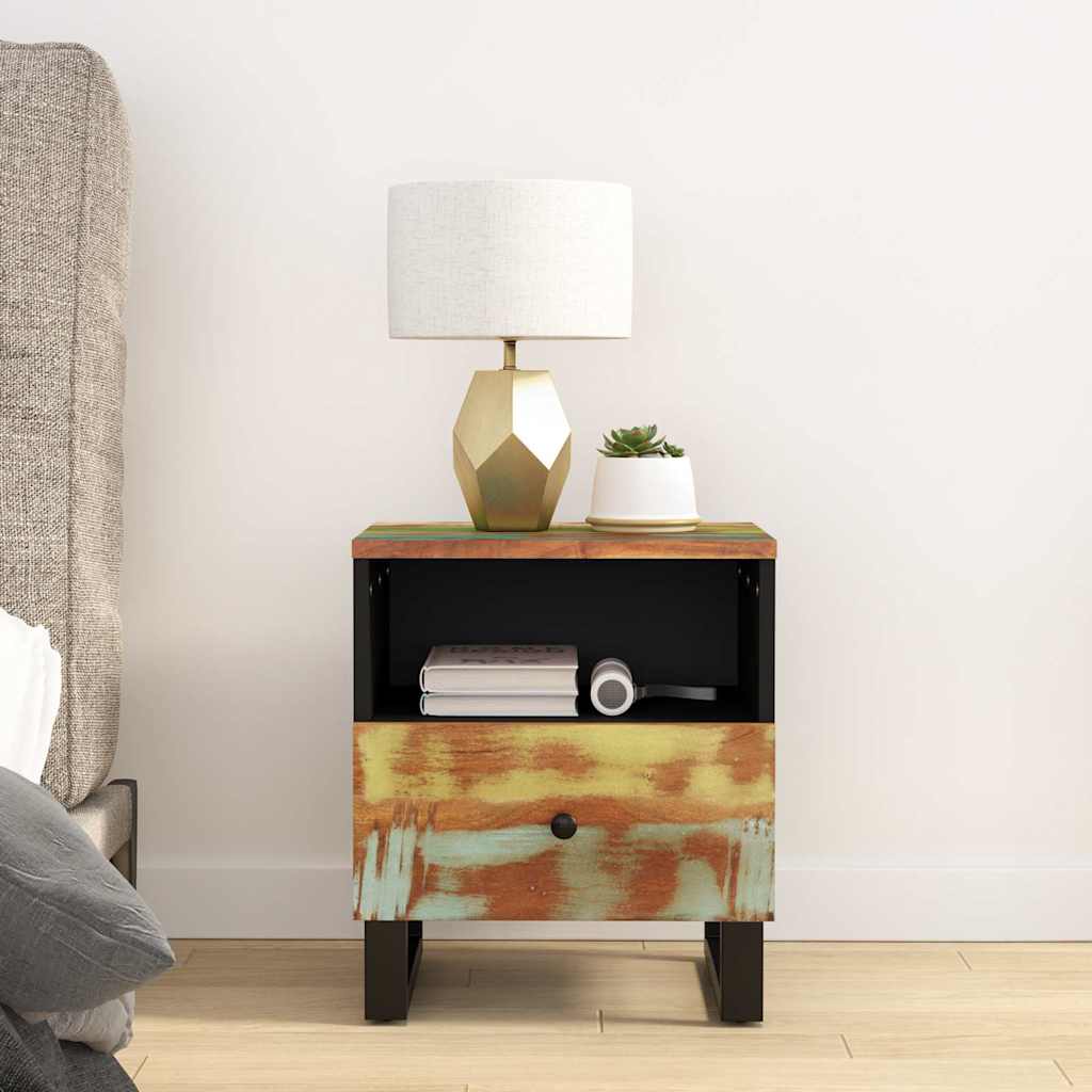 vidaXL Bedside Cabinet Solid Wood Reclaimed&Engineered Wood 3