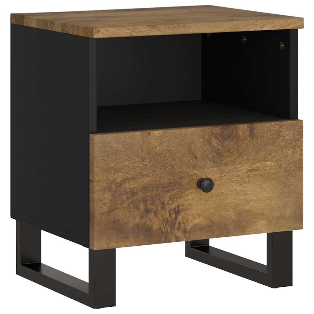 Bedside Cabinet Solid Wood Mango&Engineered