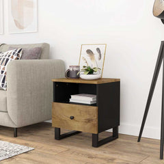 vidaXL Bedside Cabinet Solid Wood Mango&Engineered Wood 1