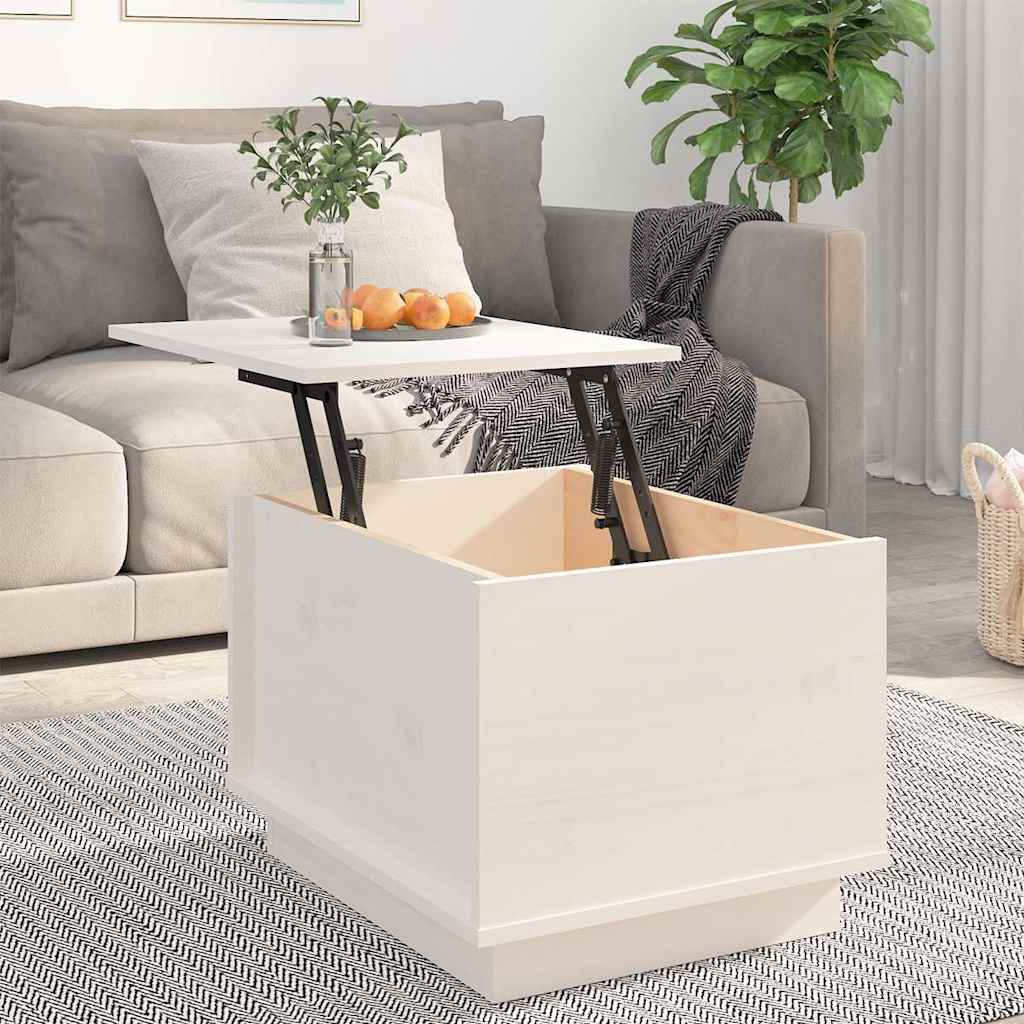 Coffee Table 40x50x35 cm Solid Wood Pine White