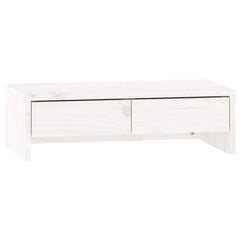 Monitor Stand Solid Wood Pine White 50 x 27 x 15 cm