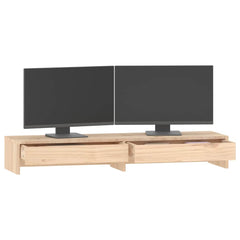 vidaXL Monitor Stand 100x27x15 cm Solid Wood Pine 4