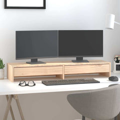 vidaXL Monitor Stand 100x27x15 cm Solid Wood Pine 1