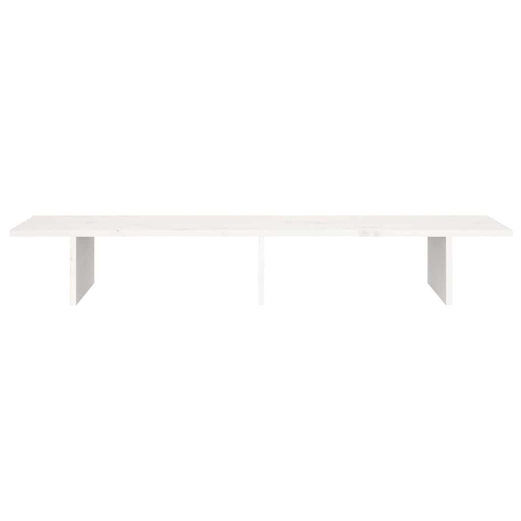 vidaXL Monitor Stand White 100x27x15 cm Solid Wood Pine 4