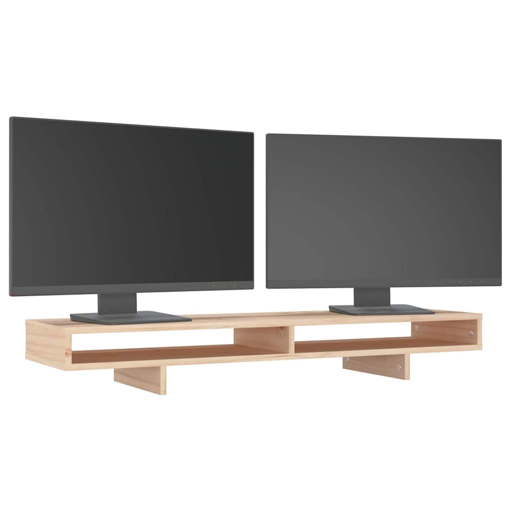 vidaXL Monitor Stand 100x27x14 cm Solid Wood Pine 4