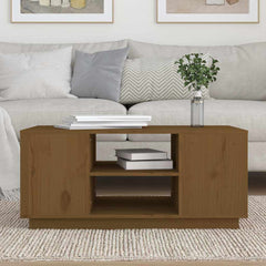 vidaXL Coffee Table | Honey Brown | Solid Pine Wood | Medium | Coffee Table 3