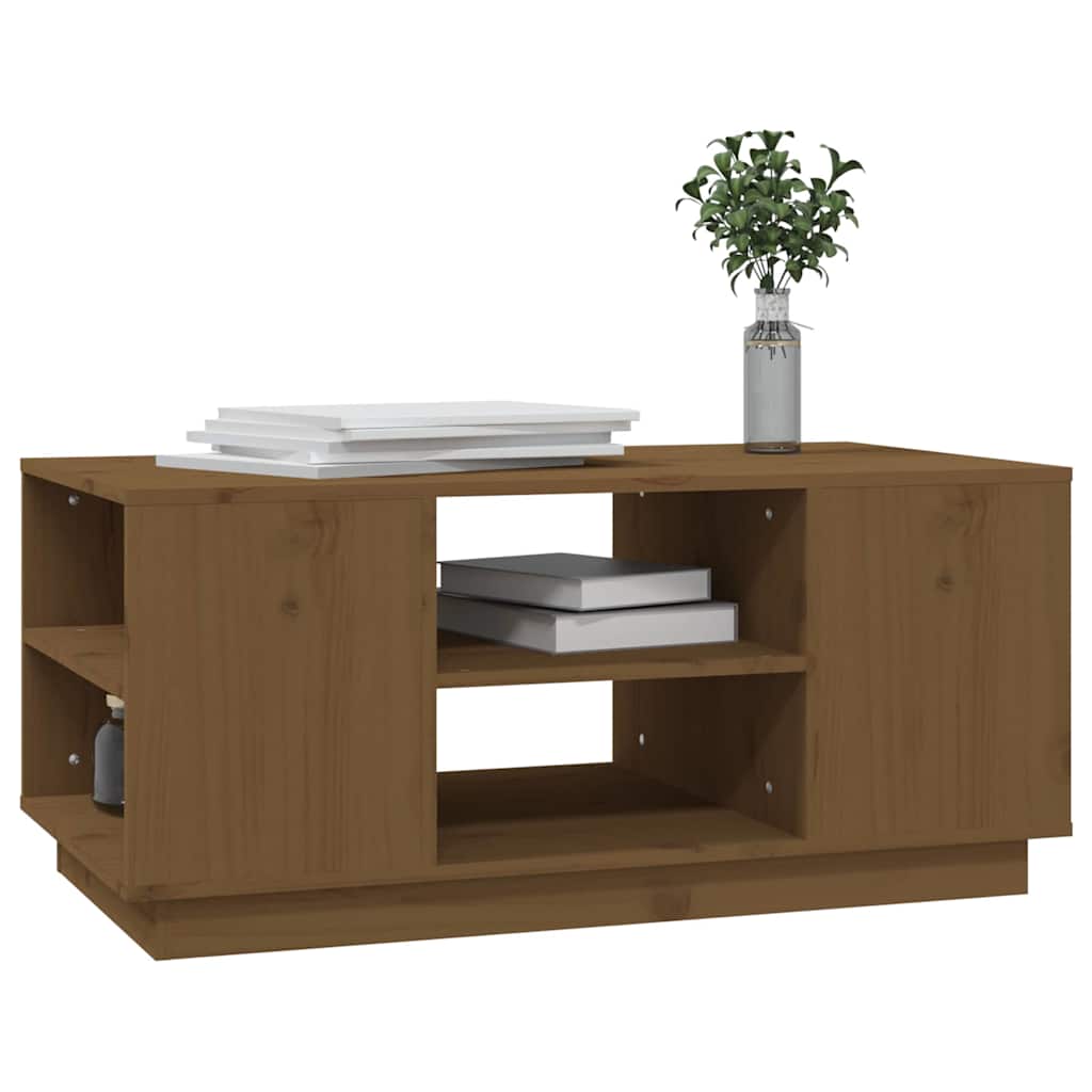 vidaXL Coffee Table | Honey Brown | Solid Pine Wood | Medium | Coffee Table 4