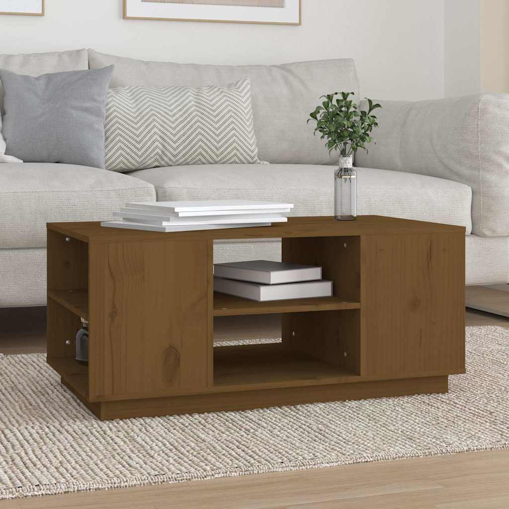 vidaXL Coffee Table | Honey Brown | Solid Pine Wood | Medium | Coffee Table 1