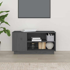 vidaXL TV Cabinet Grey 80x35x40.5 cm Solid Wood Pine 3
