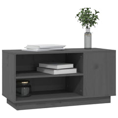 vidaXL TV Cabinet Grey 80x35x40.5 cm Solid Wood Pine 4