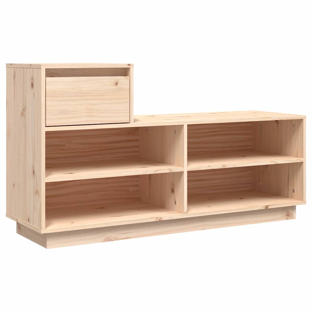 vidaXL Shoe Cabinet | Untreated Natural Wood | Solid pine wood | Medium 2