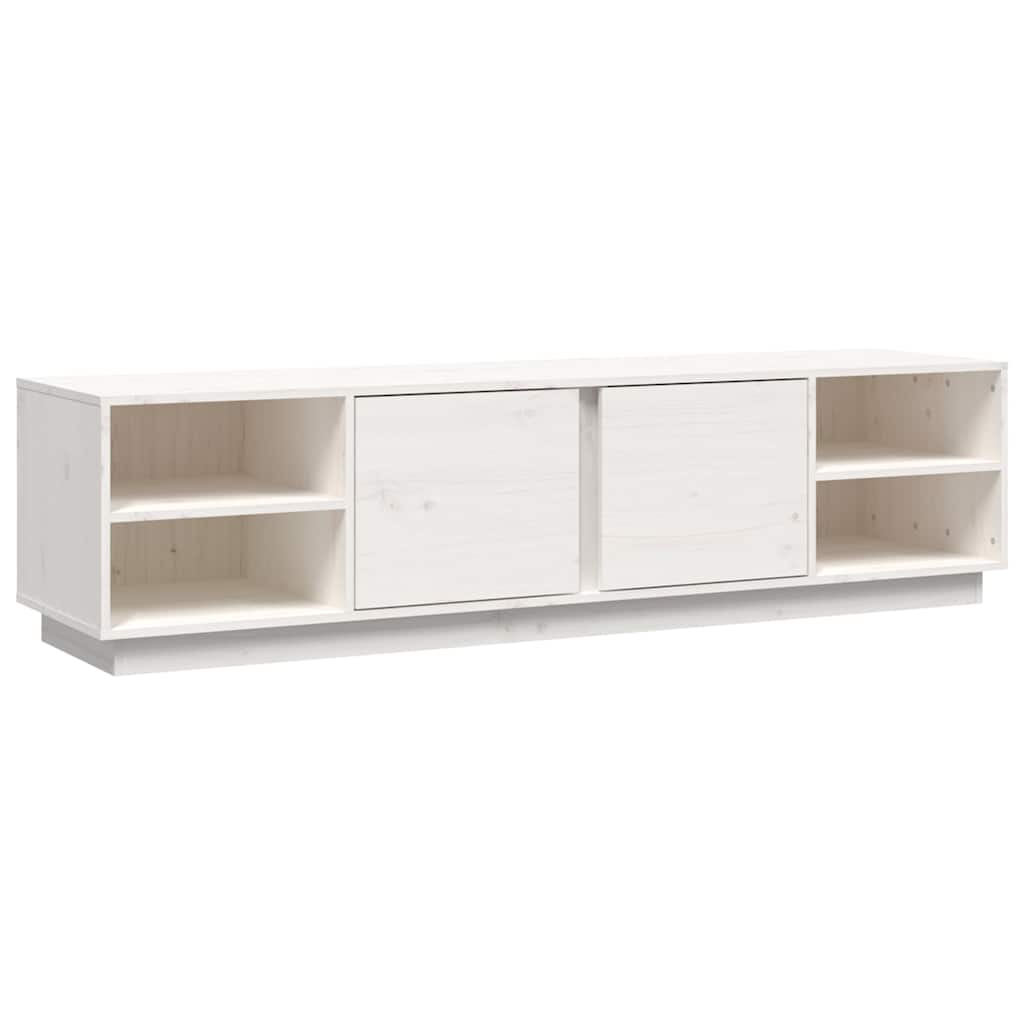 vidaXL TV Cabinet White 156x40x40 cm Solid Wood Pine 2