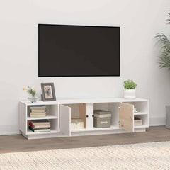 vidaXL TV Cabinet White 156x40x40 cm Solid Wood Pine 3