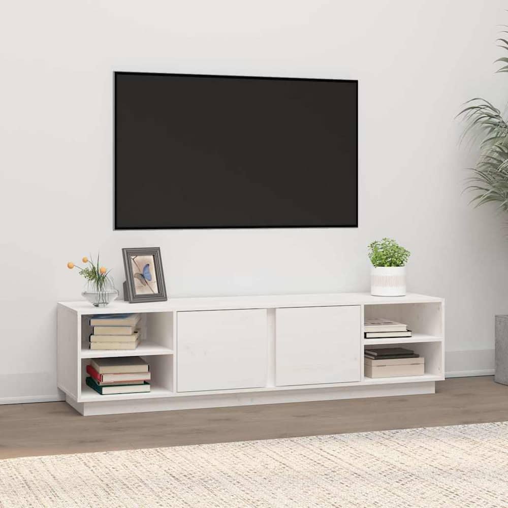 vidaXL TV Cabinet White 156x40x40 cm Solid Wood Pine 1