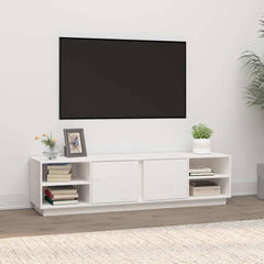 vidaXL TV Cabinet White 156x40x40 cm Solid Wood Pine 1
