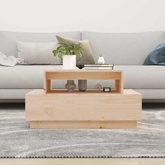vidaXL Coffee Table | Natural Pine | Solid Pine Wood | Medium | Coffee Table 3