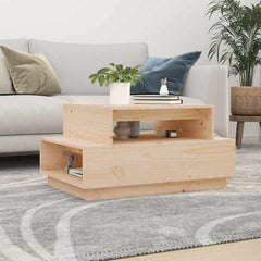vidaXL Coffee Table | Natural Pine | Solid Pine Wood | Medium | Coffee Table 1