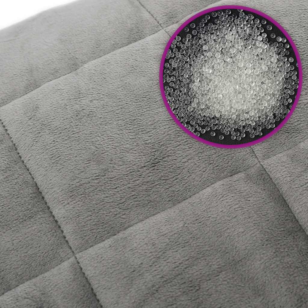 vidaXL Weighted Blanket Grey 155x220 cm 7 kg Fabric 6