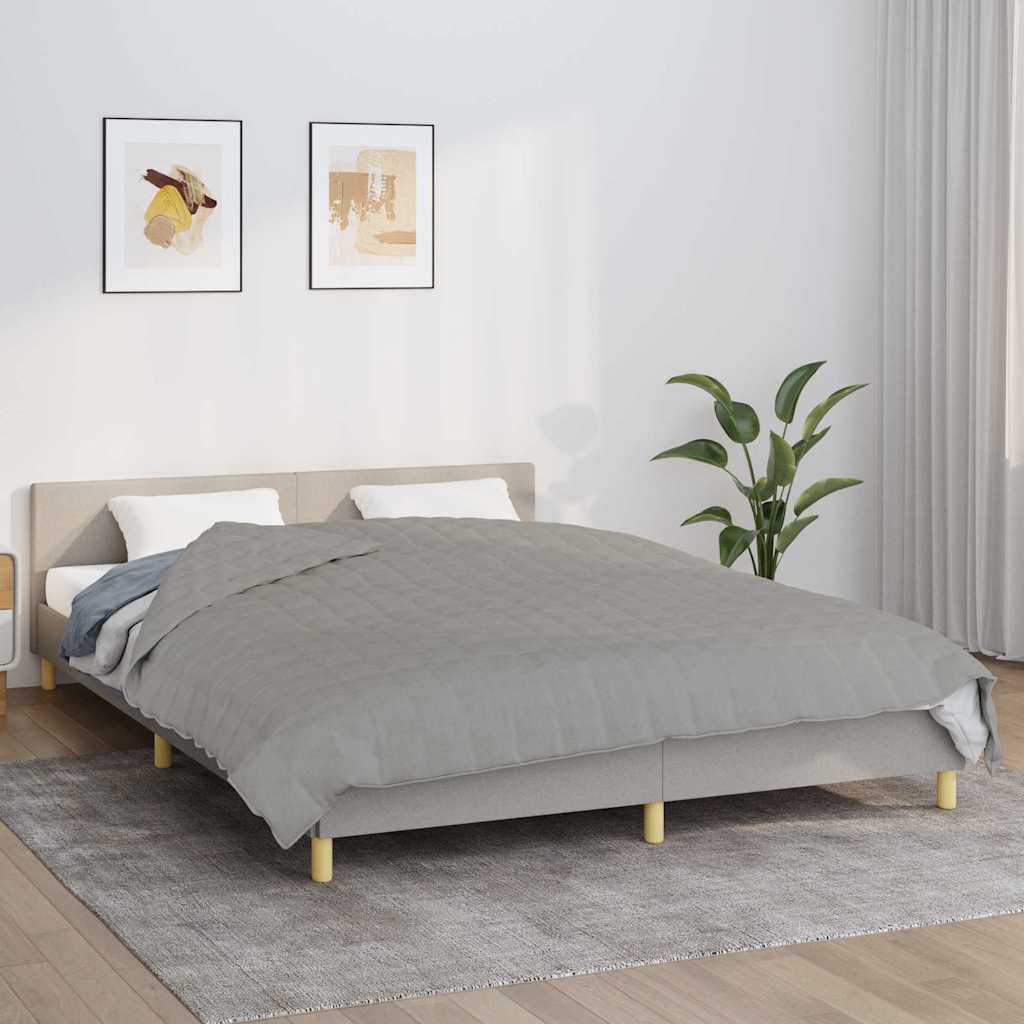 vidaXL Weighted Blanket Grey 220x235 cm King 11 kg Fabric 1