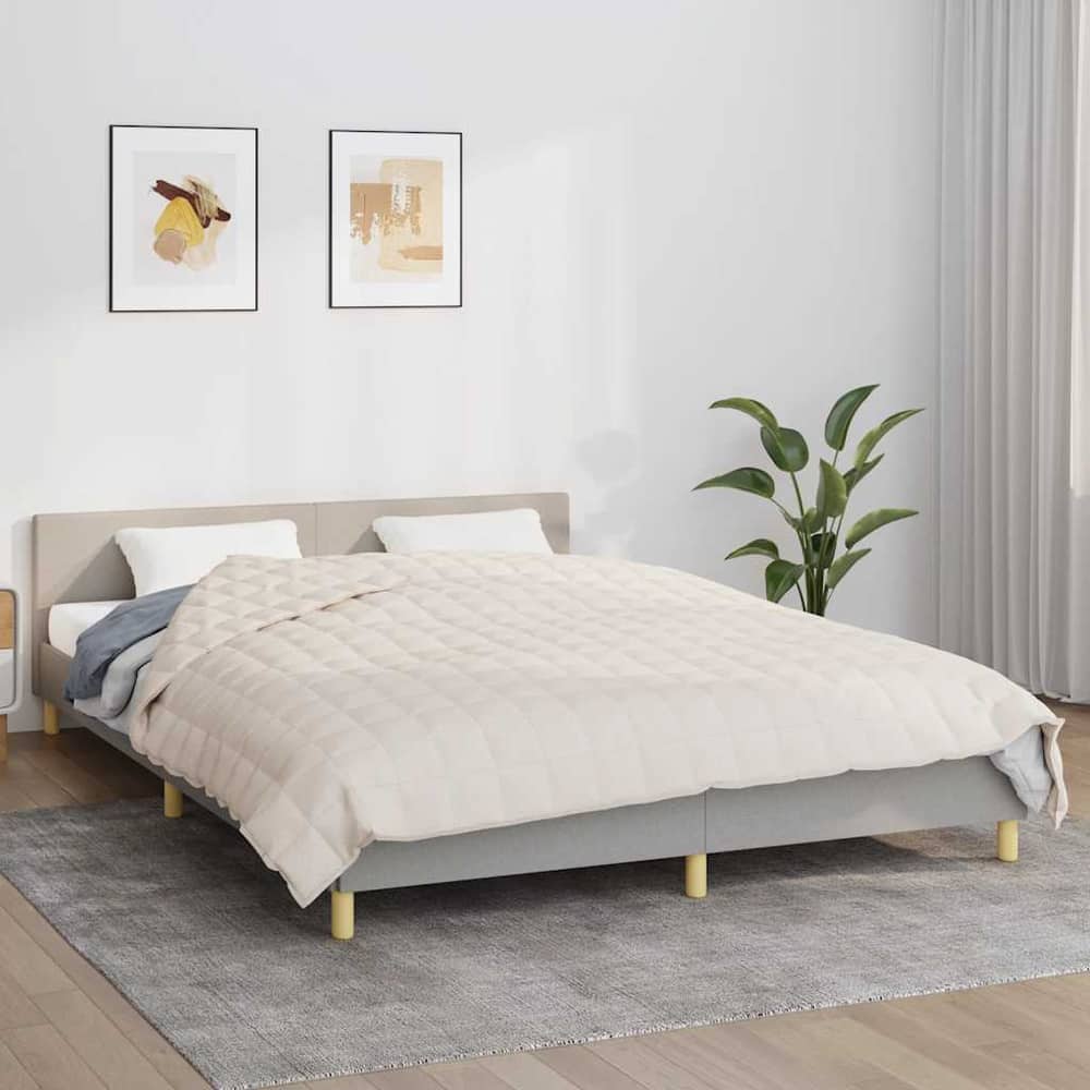 Weighted Blanket Light Fabric Cream 9 kg 200 cm 225 cm