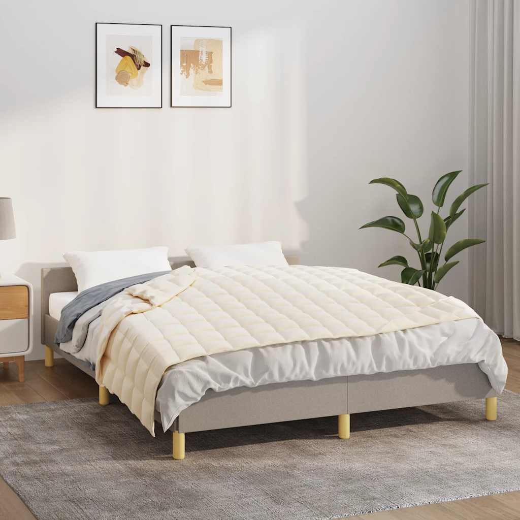 vidaXL Weighted Blanket Light Cream 120x180 cm 5 kg Fabric 1