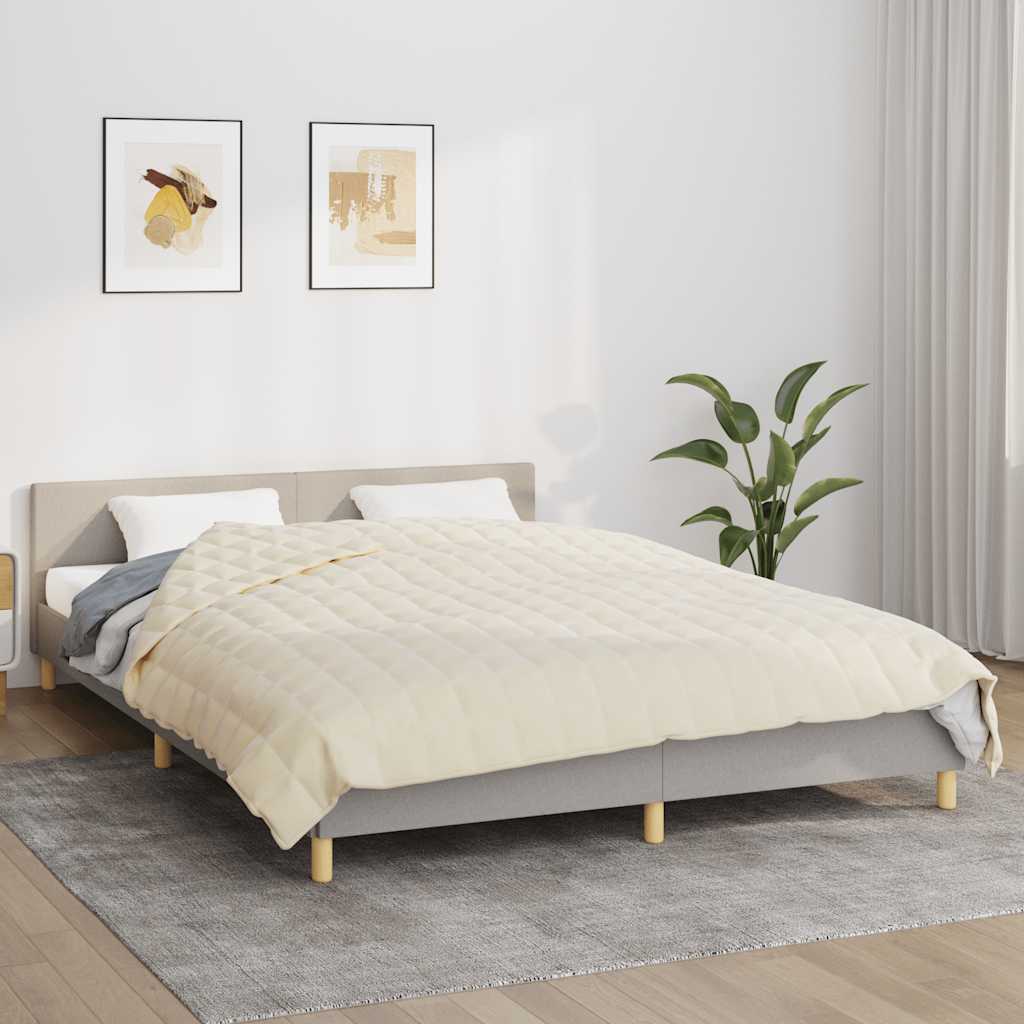 vidaXL Weighted Blanket Light Fabric Cream 13 kg