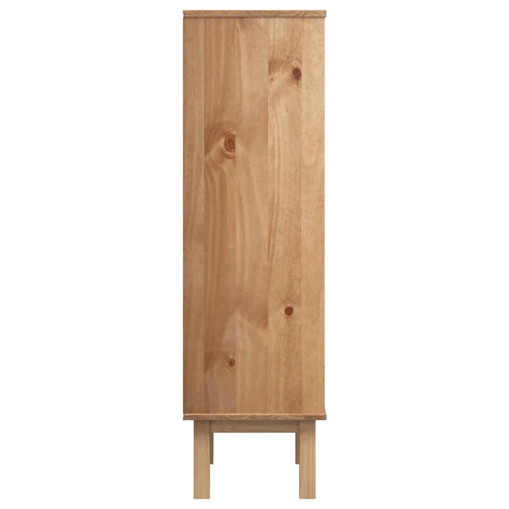 vidaXL Shoe Cabinet OTTA with 3 Drawers Brown Solid Wood Pine 5