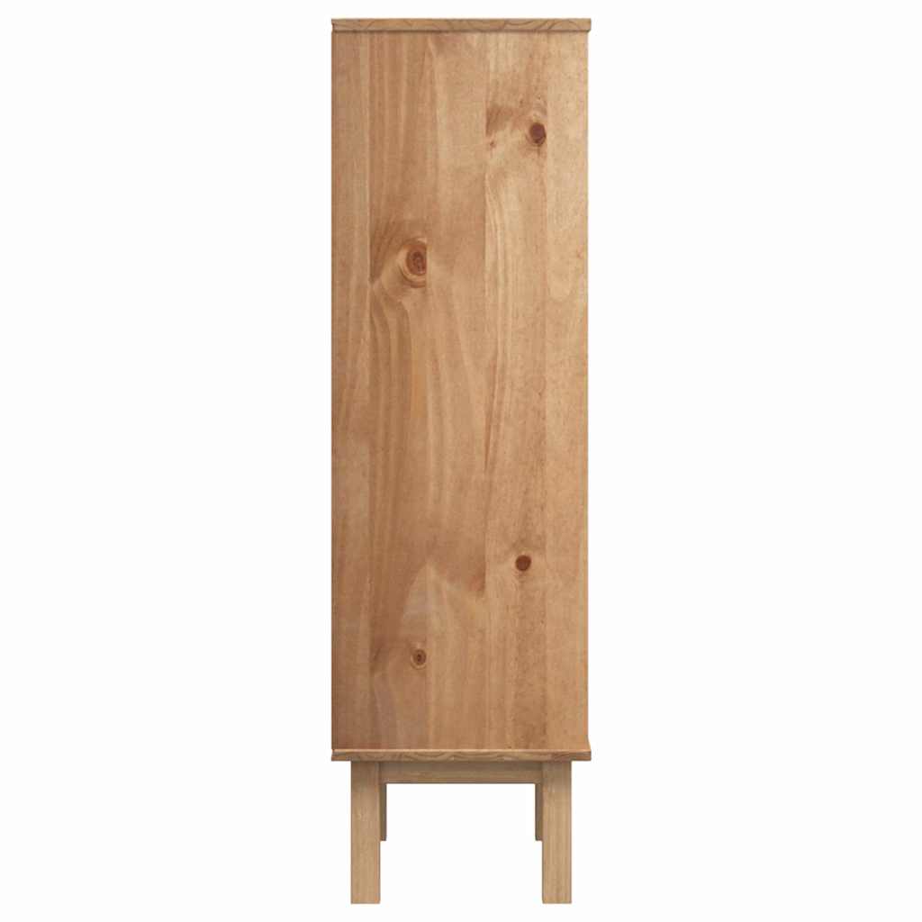 vidaXL Shoe Cabinet OTTA with 3 Drawers Brown&Grey Solid Wood Pine 5