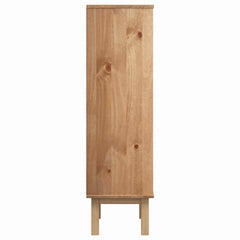 vidaXL Shoe Cabinet OTTA with 3 Drawers Brown&Grey Solid Wood Pine 5