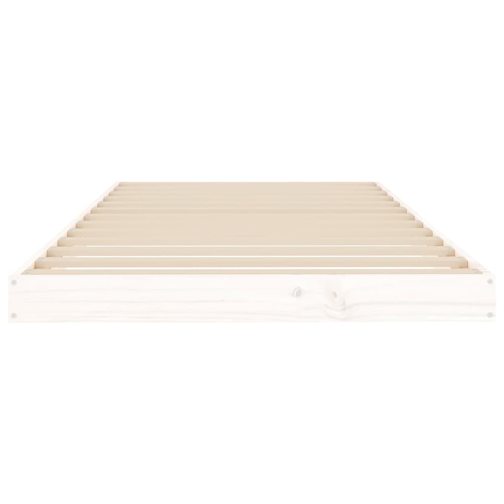 Bed Frame without Mattress Solid Wood Pine Length 200 cm White 90 cm