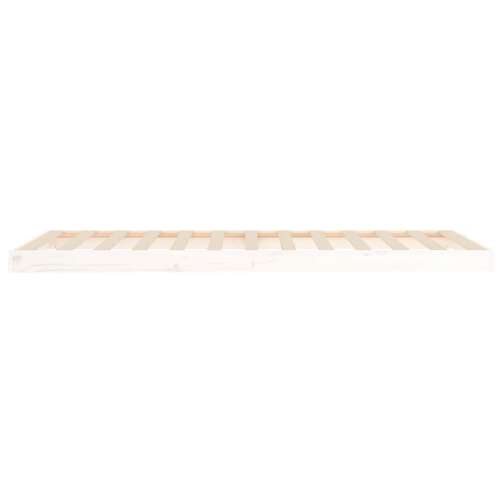 Bed Frame without Mattress Solid Wood Pine Length 200 cm White 90 cm