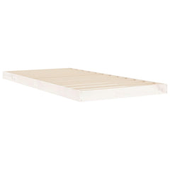 vidaXL Bed Frame without Mattress White 90x190 cm Single Single Solid Wood Pine 4
