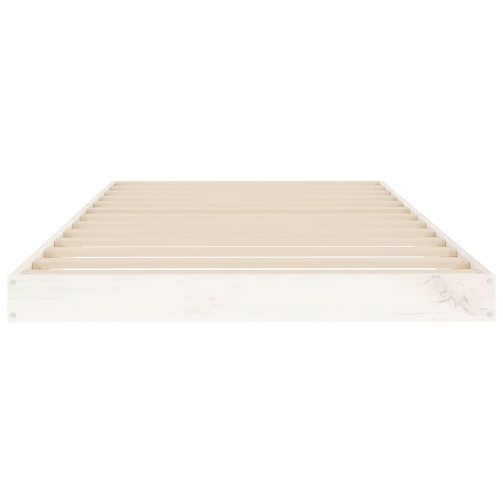 vidaXL Bed Frame without Mattress White 90x190 cm Single Single Solid Wood Pine 5