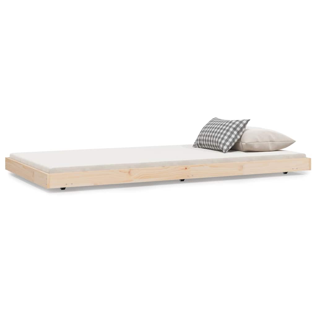 vidaXL Bed Frame without Mattress 100x200 cm Solid Wood Pine 2