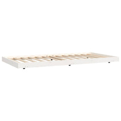 vidaXL Bed Frame without Mattress White 100x200 cm Solid Wood Pine 4