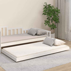 vidaXL Bed Frame without Mattress White 100x200 cm Solid Wood Pine 1