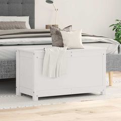 vidaXL Storage Box White 80x40x45.5 cm Solid Wood Pine 3