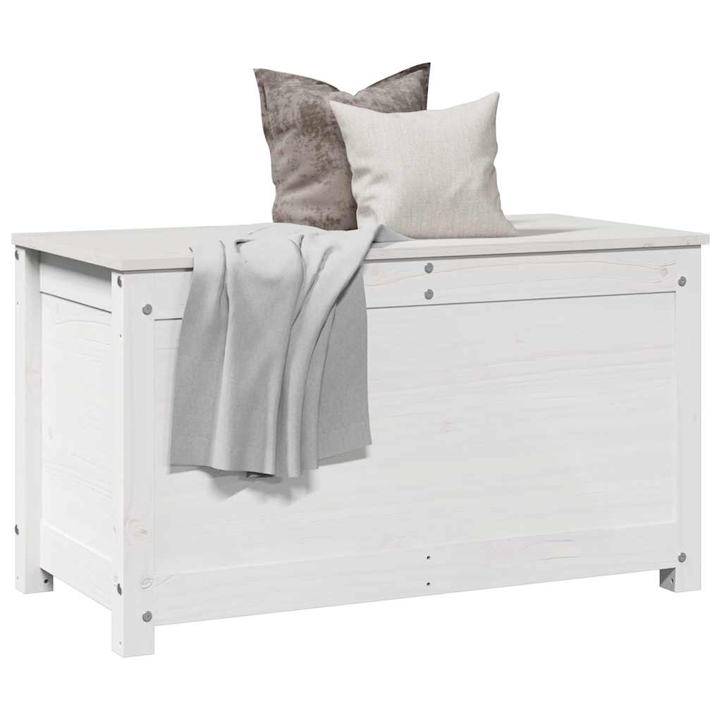 vidaXL Storage Box White 80x40x45.5 cm Solid Wood Pine 4